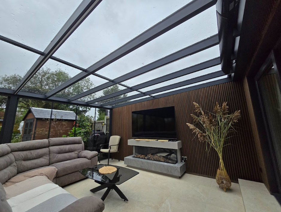 Lean to wall glassroom